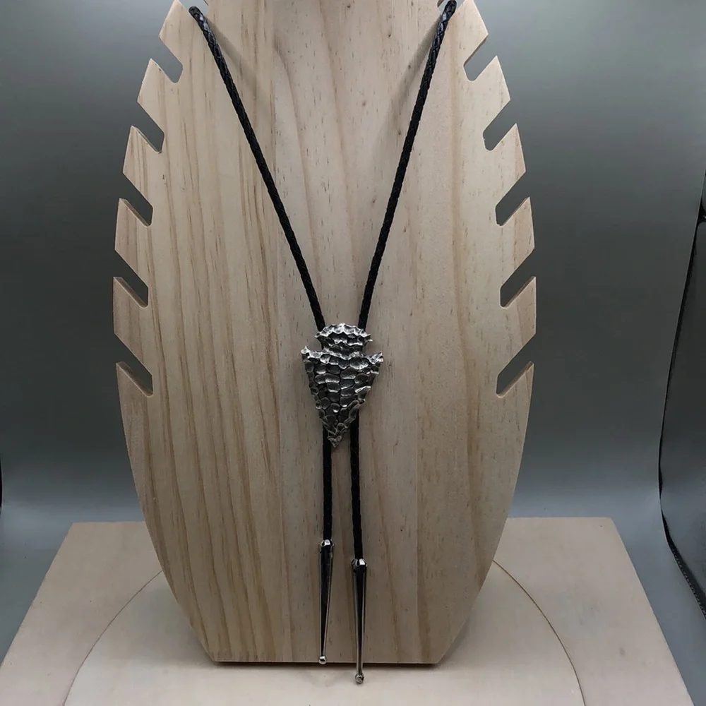 Hammered arrow southwestern corded bolo necklace-unisex-statement